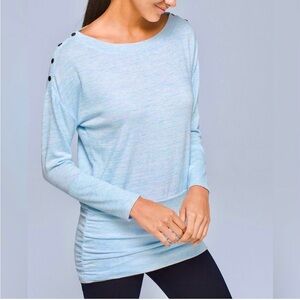 White House Black Market Light Blue Marled Knit Tunic Sweater